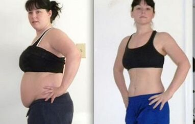 Dieta argazkiak aurretik eta ondoren
